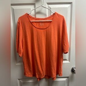 Chico’s Ultimate Tee | Coral Orange | Size 3 (XL 16/18) | Soft Stretch Top